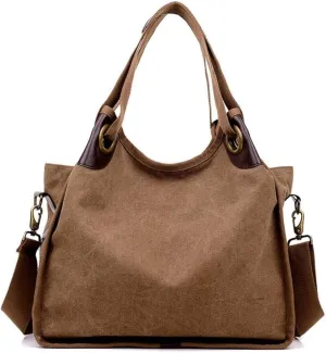 Large Capacity Top Handle Purse for Work Travel Tote for Women Retro Canvas Shoulder Purse Retro Hobo Handbags