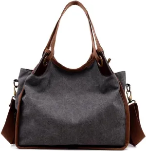 Large Capacity Top Handle Purse for Work Travel Tote for Women Retro Canvas Shoulder Purse Retro Hobo Handbags