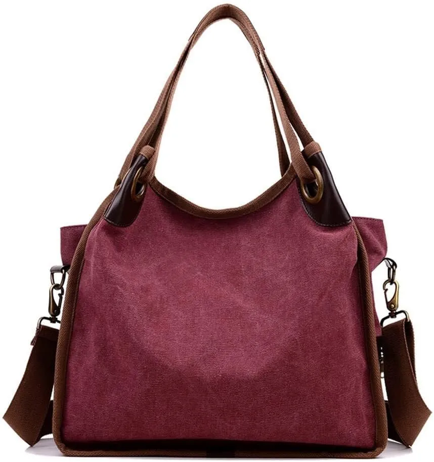 Large Capacity Top Handle Purse for Work Travel Tote for Women Retro Canvas Shoulder Purse Retro Hobo Handbags