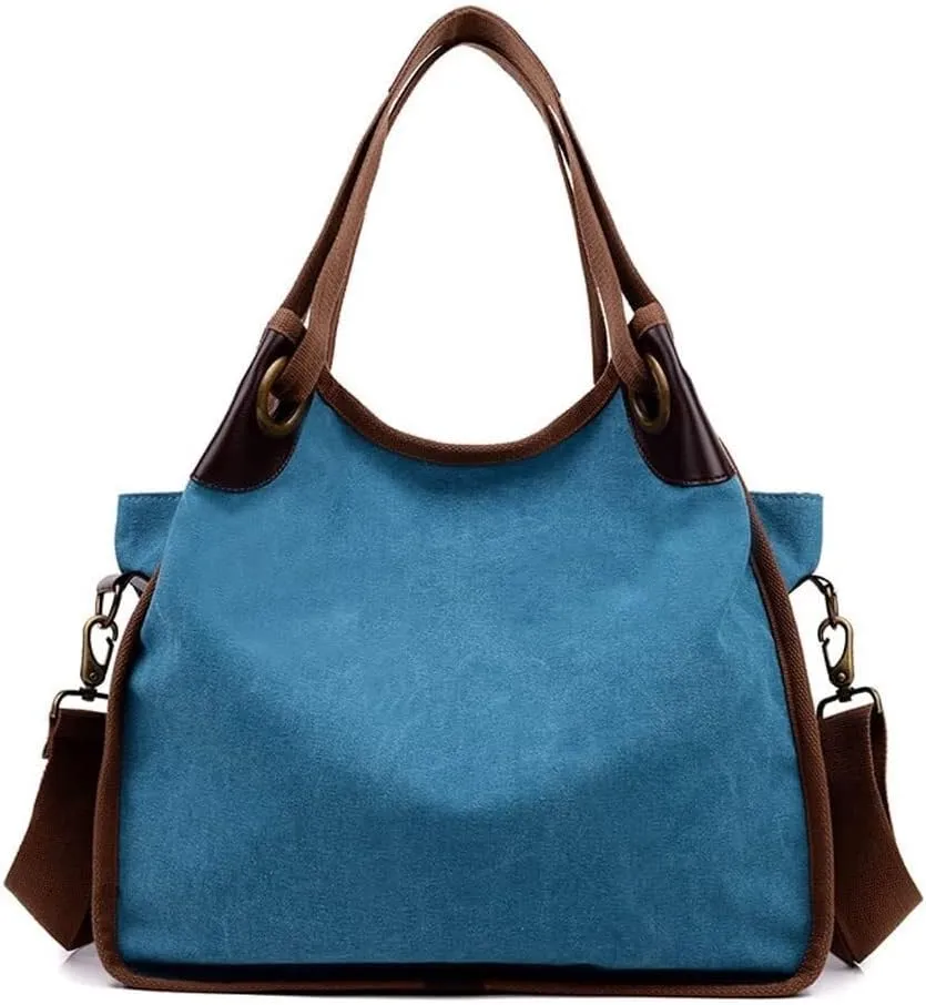 Large Capacity Top Handle Purse for Work Travel Tote for Women Retro Canvas Shoulder Purse Retro Hobo Handbags