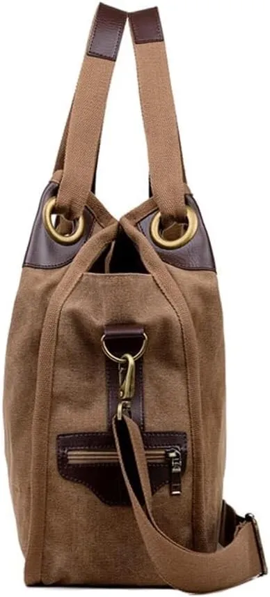 Large Capacity Top Handle Purse for Work Travel Tote for Women Retro Canvas Shoulder Purse Retro Hobo Handbags