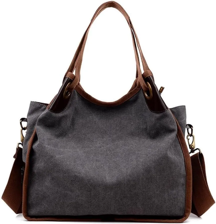 Large Capacity Top Handle Purse for Work Travel Tote for Women Retro Canvas Shoulder Purse Retro Hobo Handbags