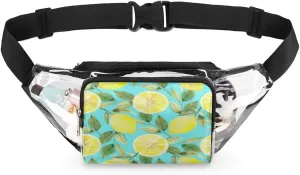 Lemon Foliage Clear Fanny Pack Stadium Approved Adjustable Clear Belt Bag Cute Waist Bags for Women Men Travel Sports Events Hiking Concerts