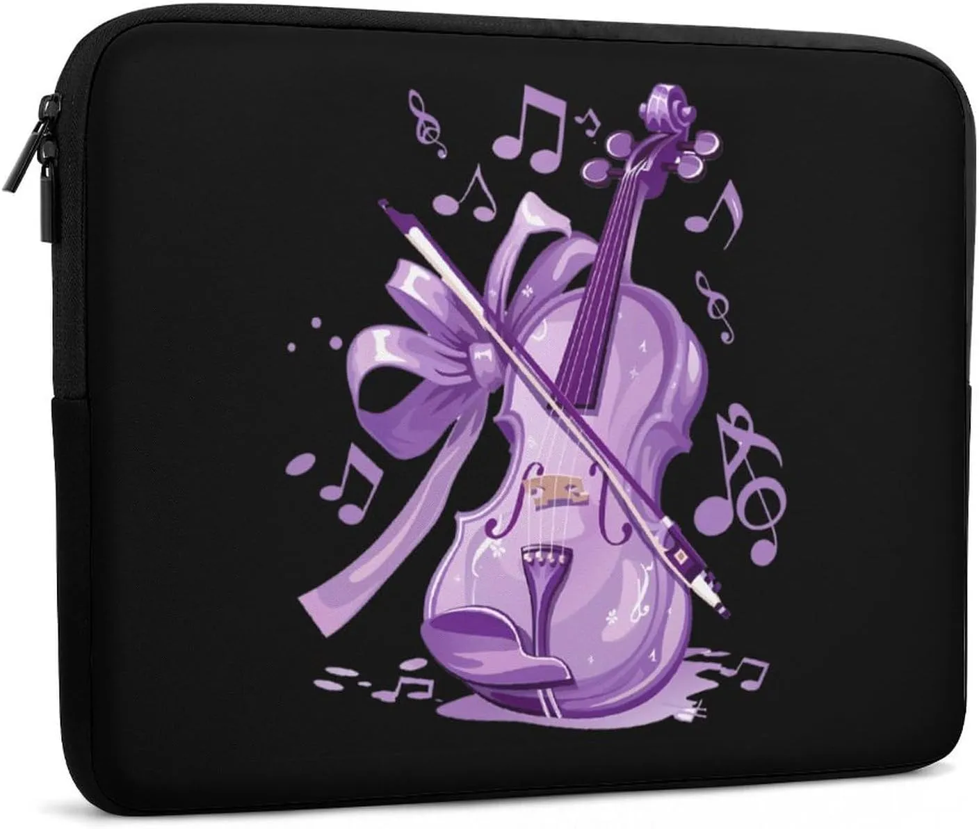 Lilac Violin Laptop Sleeve Case Protective Computer Bag Carrying Briefcase for Men Women 15inch