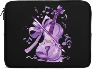 Lilac Violin Laptop Sleeve Case Protective Computer Bag Carrying Briefcase for Men Women 15inch