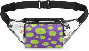 Lime Design Clear Fanny Pack Stadium Approved Adjustable Clear Belt Bag Cute Waist Bags for Women Men Travel Sports Events Hiking Concerts