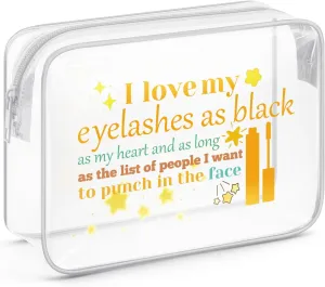 Mascara Gifts Clear Makeup Bags with Zipper Makeup Lover Gifts for Women Gifts for Professional Makeup Artists Cosmetic Travel Bag Organizer Beautician Gifts for Stylist Birthday Christmas Gifts