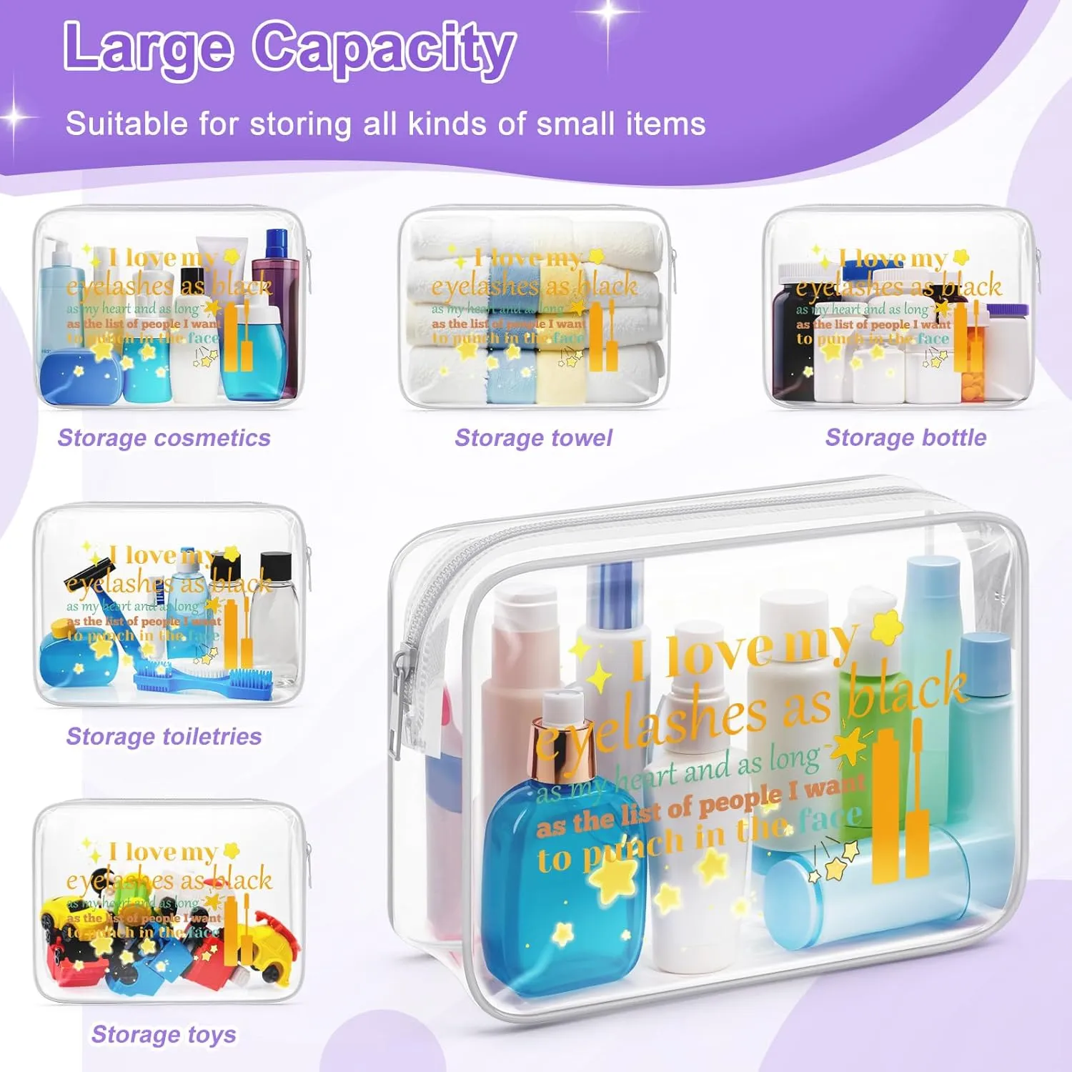 Mascara Gifts Clear Makeup Bags with Zipper Makeup Lover Gifts for Women Gifts for Professional Makeup Artists Cosmetic Travel Bag Organizer Beautician Gifts for Stylist Birthday Christmas Gifts