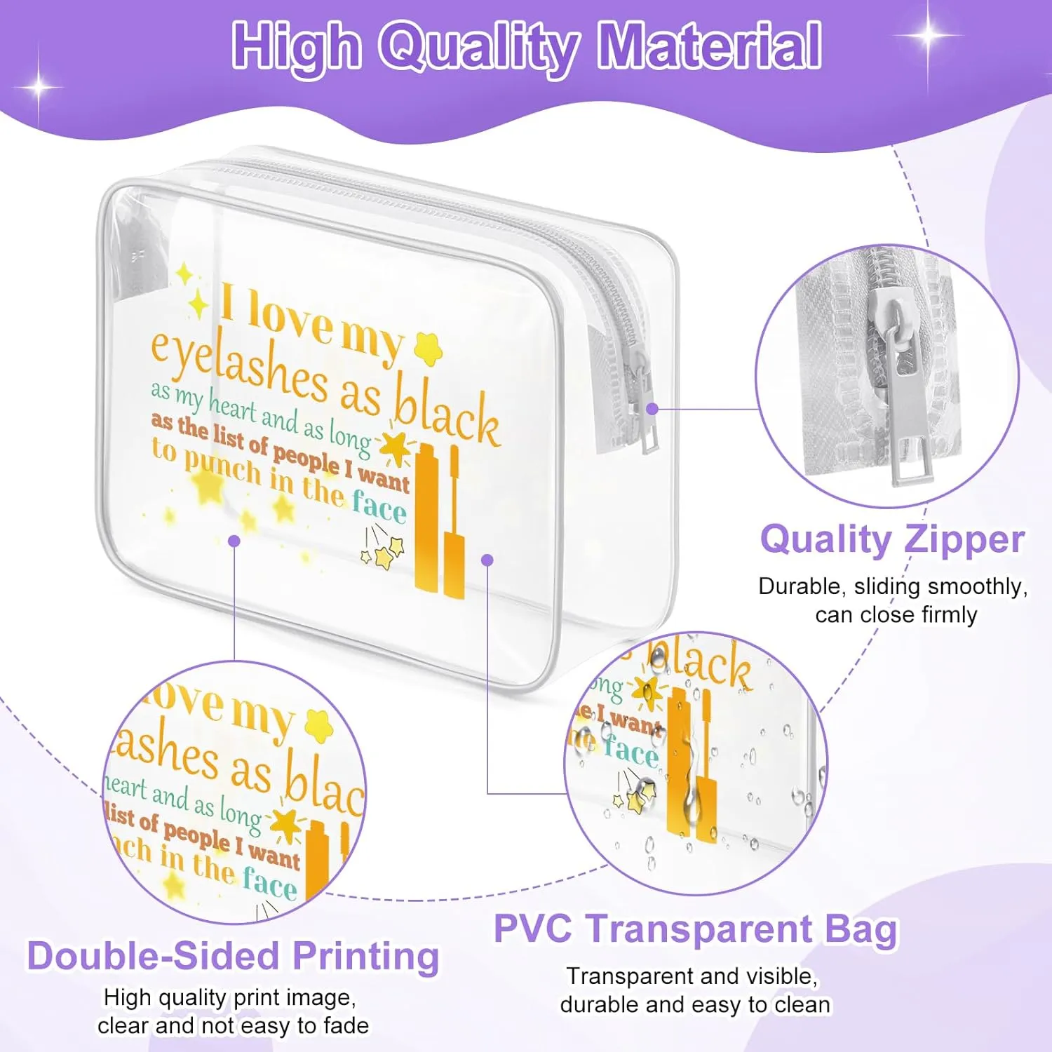 Mascara Gifts Clear Makeup Bags with Zipper Makeup Lover Gifts for Women Gifts for Professional Makeup Artists Cosmetic Travel Bag Organizer Beautician Gifts for Stylist Birthday Christmas Gifts