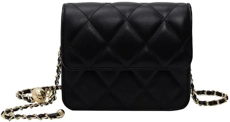 Mini Belt Bag for Women Crossbody Bag Purse Small Leather Waist Bag Fashionable Waist Purse Trendy Belt Purse (Micro,Black)