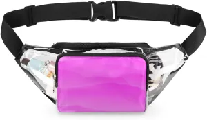 Mountains Pink Clear Fanny Pack Stadium Approved Adjustable Clear Belt Bag Cute Waist Bags for Women Men Travel Sports Events Hiking Concerts