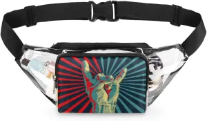 Music Explosion Clear Fanny Pack Stadium Approved Adjustable Clear Belt Bag Cute Waist Bags for Women Men Travel Sports Events Hiking Concerts