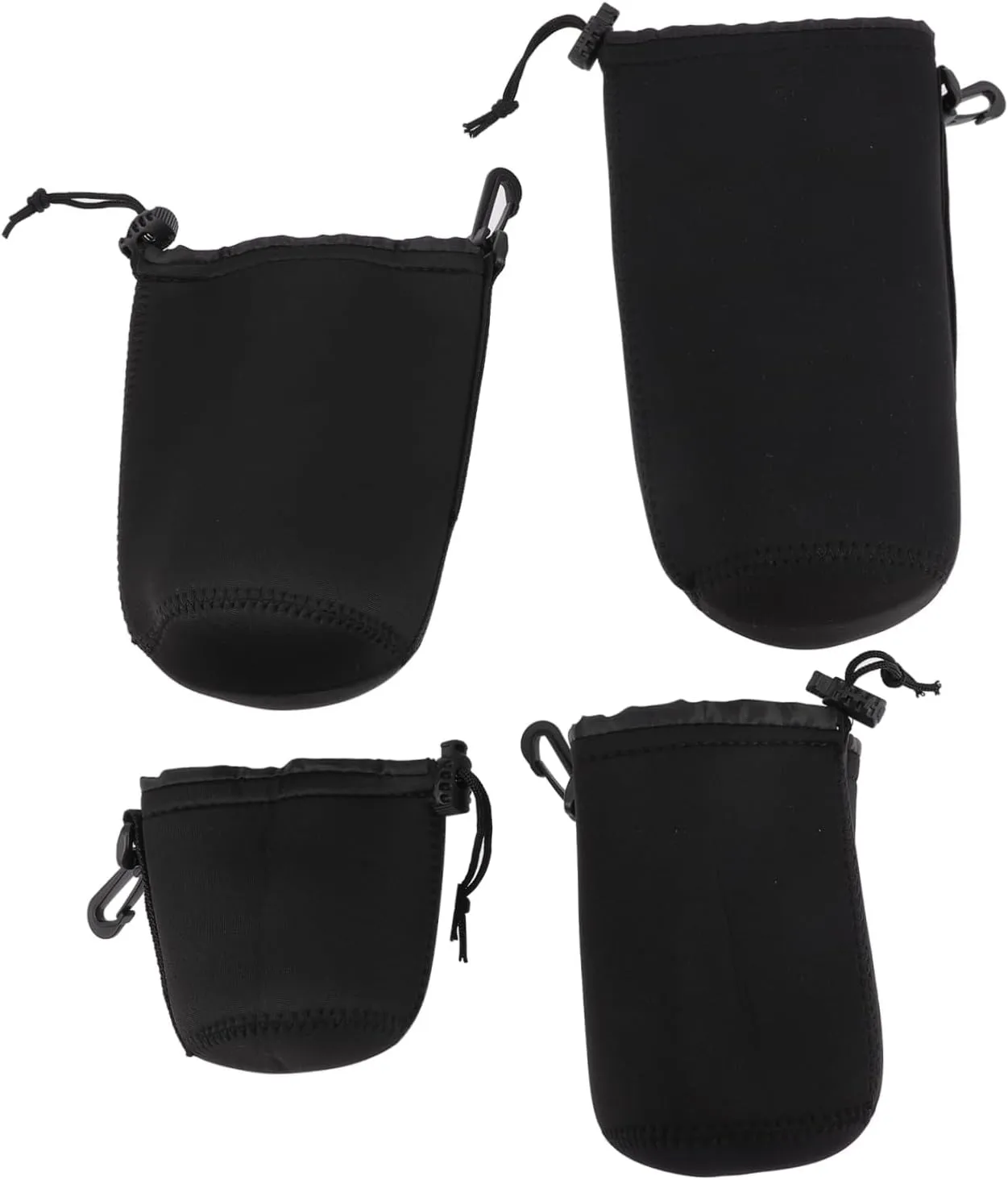 NUOBESTY Camera Cases Digital Cameras 4-pc Lens Pouch Set Neoprene Storage Bag Protective Case for Lenses Drawstring