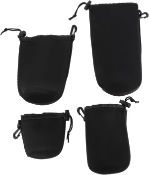 NUOBESTY Camera Cases Digital Cameras 4-pc Lens Pouch Set Neoprene Storage Bag Protective Case for Lenses Drawstring