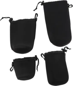 NUOBESTY Thick Camera Lens Pouch Case Protective Camera Bag for Dslr Water-resistant Lens Bag Hooks for Belts for