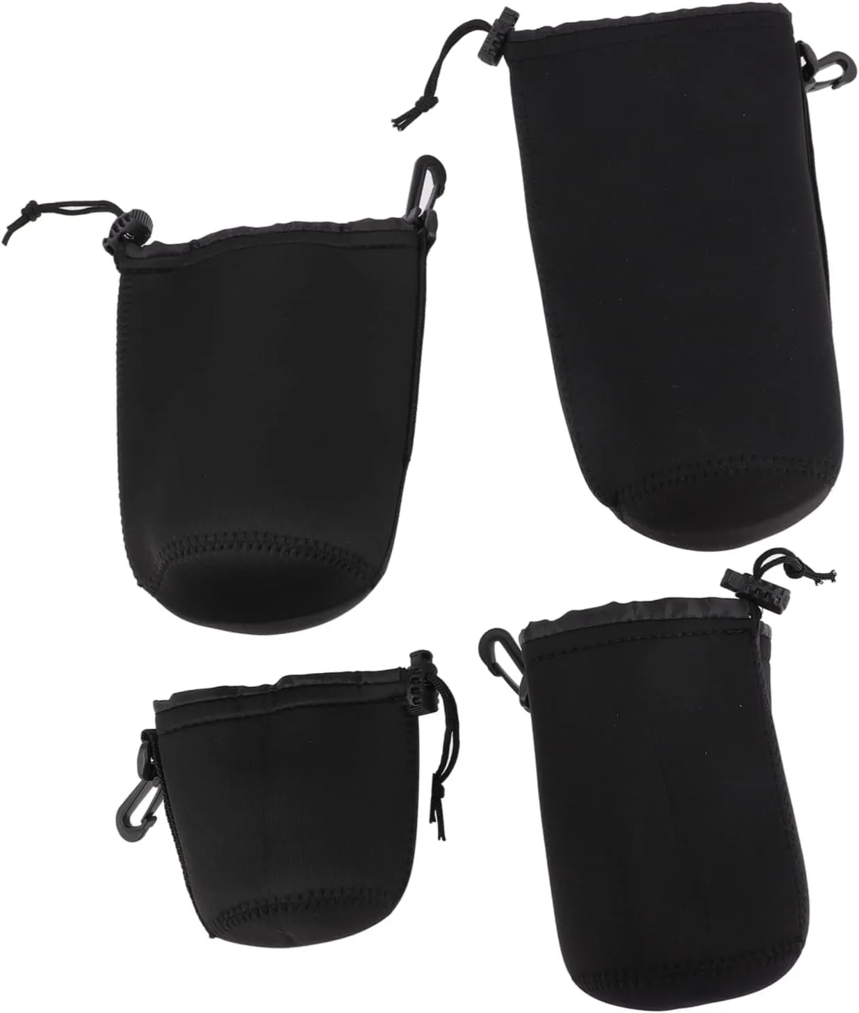NUOBESTY Thick Camera Lens Pouch Case Protective Camera Bag for Dslr Water-resistant Lens Bag Hooks for Belts for