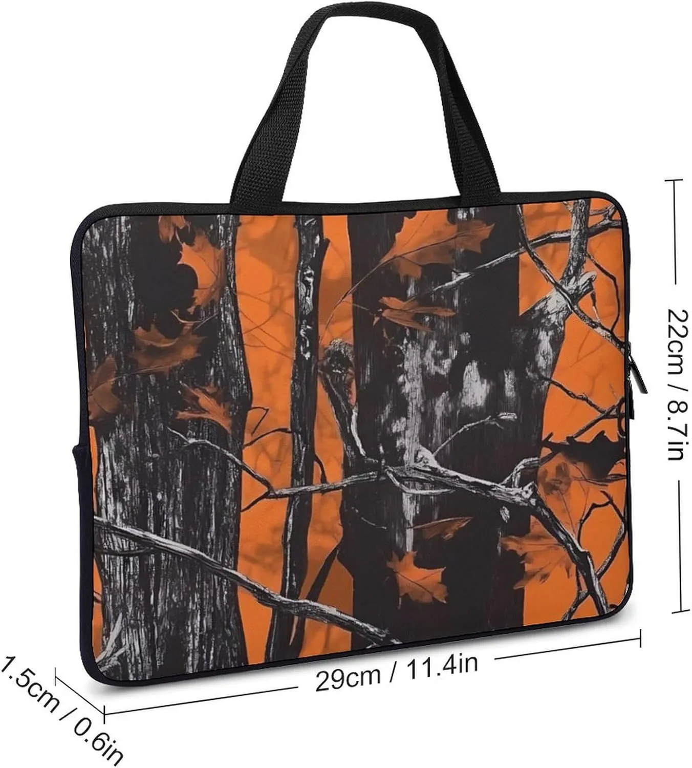 Orange Camouflage Trees Laptop Sleeve Bag Computer Carrying Case Laptops Protective Cover for Travel Business