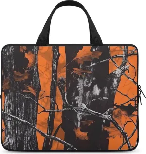 Orange Camouflage Trees Laptop Sleeve Bag Computer Carrying Case Laptops Protective Cover for Travel Business