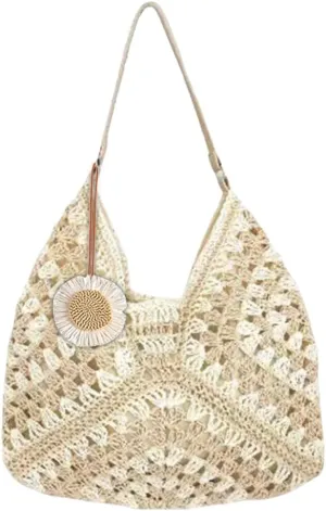 Orgone Beach Bag, Straw Beach Tote Knit bags, Summer Woven Handbag, Shoulder Boho Bag for Women