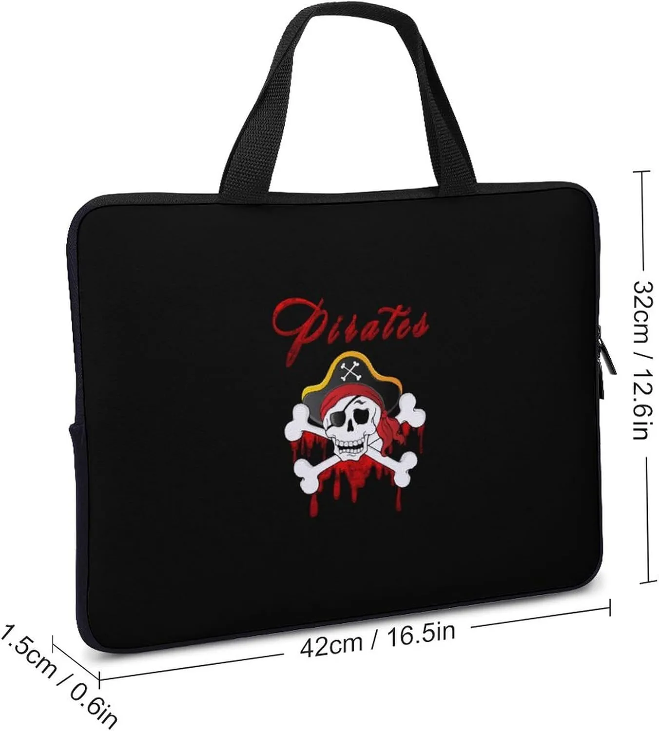 Pirate Skull Laptop Sleeve Bag Computer Carrying Case Laptops Protective Cover for Travel Business