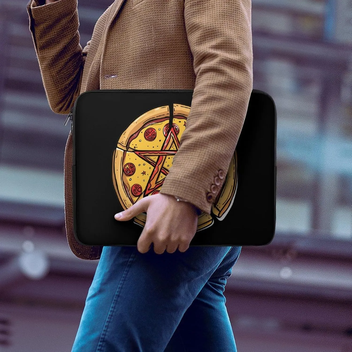 Pizza Pentagram Laptop Sleeve Case Protective Computer Bag Carrying Briefcase for Men Women 12inch