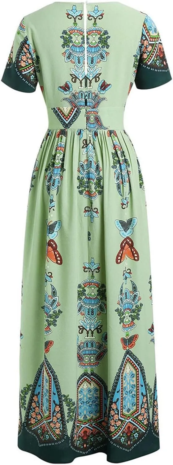 Plus Size Dresses for Women 2024 Spring Summer Fashion Floral Boho Maxi Dress Flowy Bodycon Wedding Guest Sundress