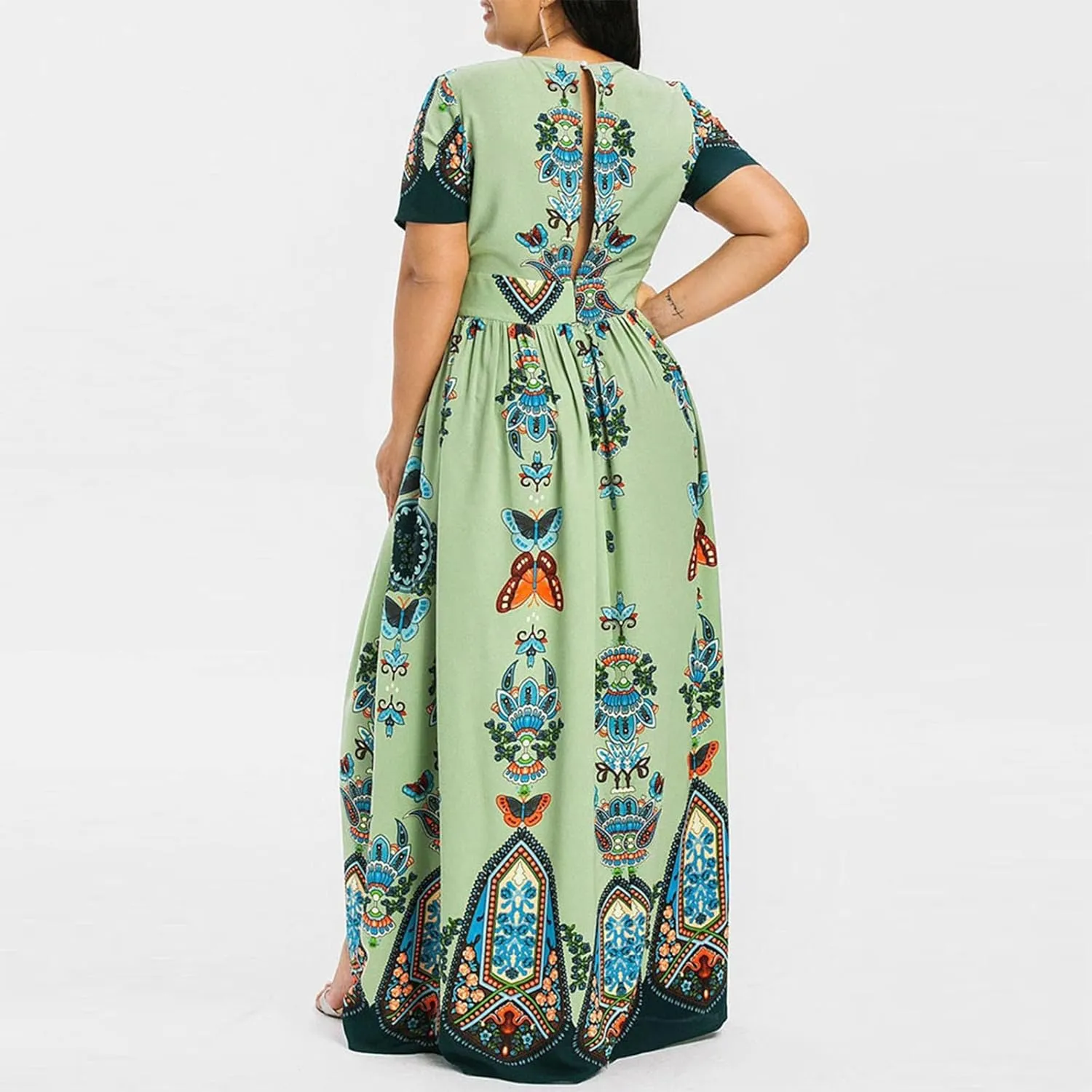 Plus Size Dresses for Women 2024 Spring Summer Fashion Floral Boho Maxi Dress Flowy Bodycon Wedding Guest Sundress
