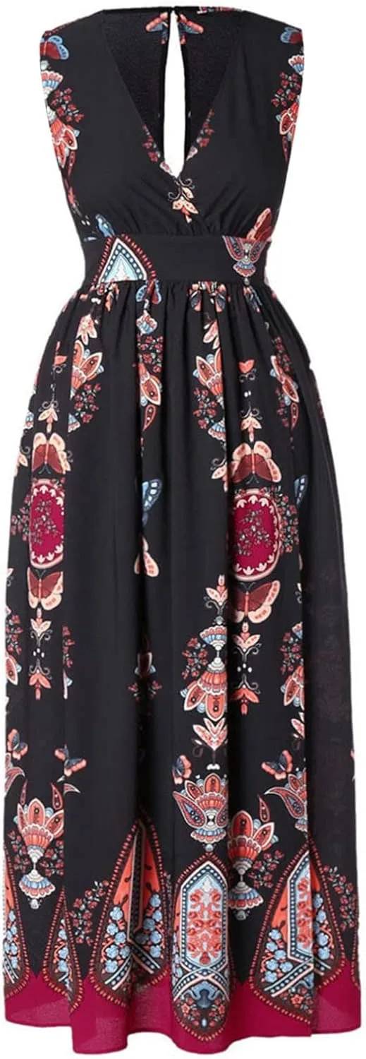 Plus Size Dresses for Women 2024 Spring Summer Fashion Floral Boho Maxi Dress Flowy Bodycon Wedding Guest Sundress