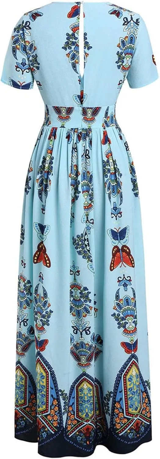 Plus Size Dresses for Women 2024 Spring Summer Fashion Floral Boho Maxi Dress Flowy Bodycon Wedding Guest Sundress