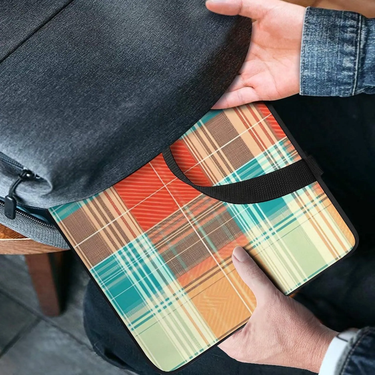 Pop Art Color Check Plaid Laptop Sleeve Bag Computer Carrying Case Laptops Protective Cover for Travel Business