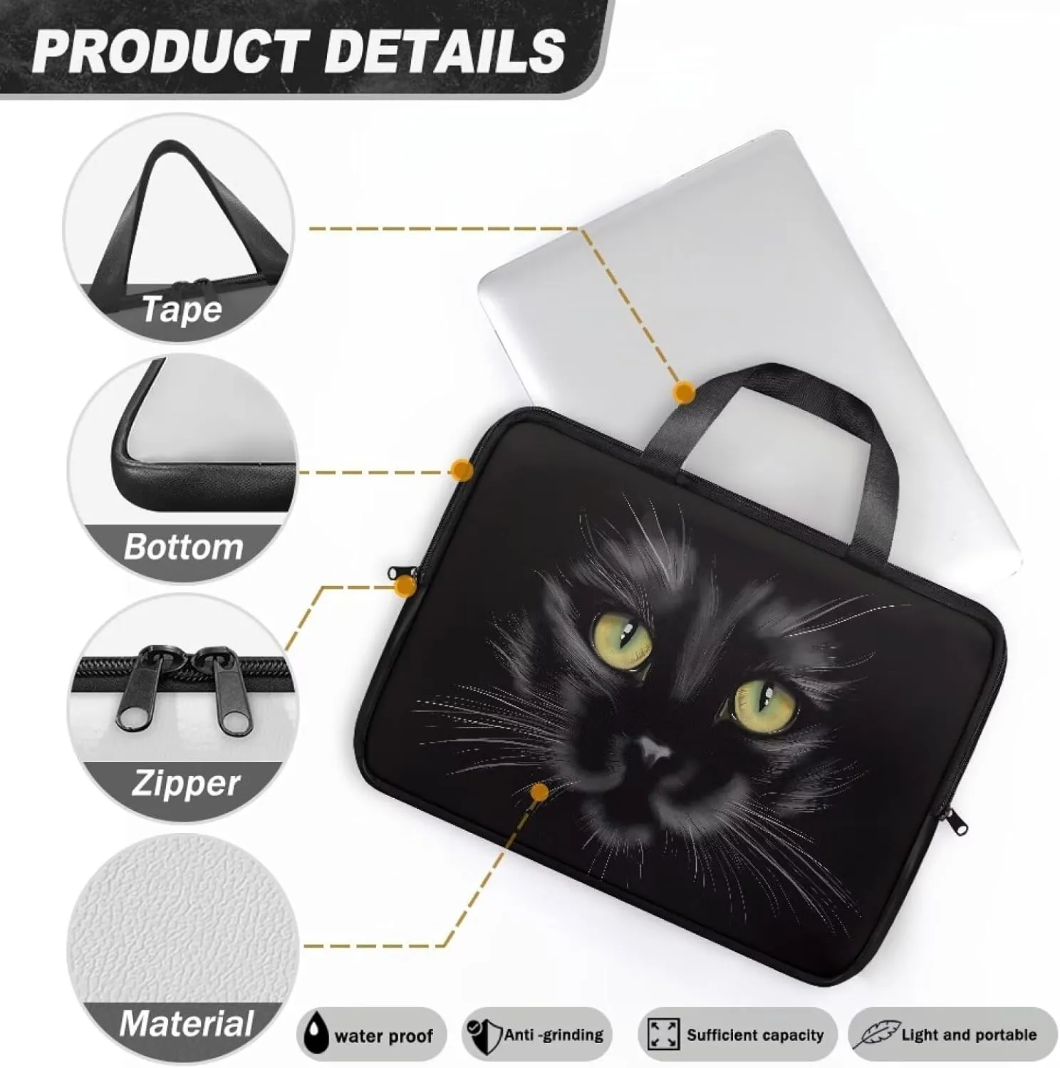 Portable Laptop Case with Top Handle Computer Cover for Women Men Tablet Protective Carrying Bag Briefcase