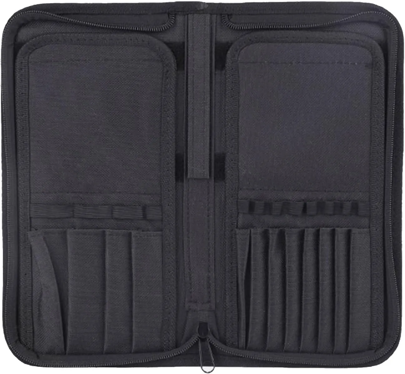 Portable Makeup Bag,Travel Cosmetic Bags,Foldable Stand-Up Makeup Brush Holder Portable 15 Pockets Travel Makeup Brushes Organizer Bag Cosmetics Case Handbag, Black