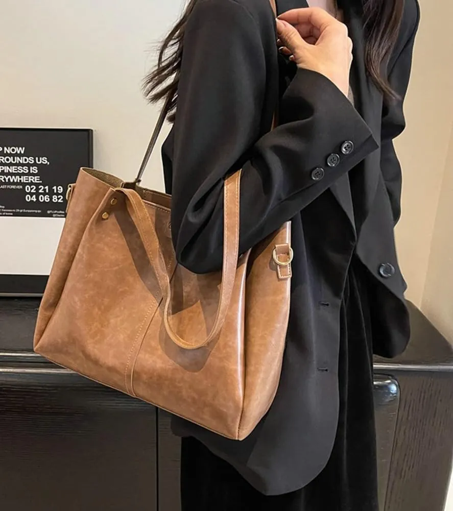 Purses for Women Vegan Leather Crossbody Bags Retro Shoulder Bag Hobo Handbag with Wide Adjustable Strap
