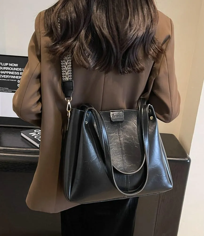 Purses for Women Vegan Leather Crossbody Bags Retro Shoulder Bag Hobo Handbag with Wide Adjustable Strap