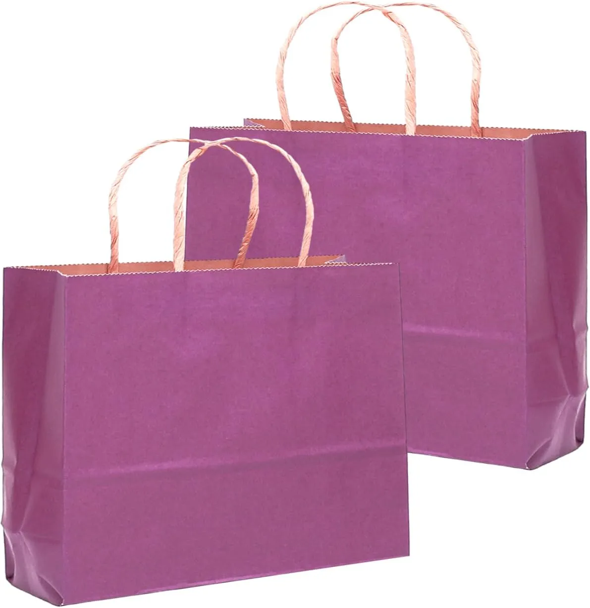 qiqee 13"x4.5"x10" Large Gift Bag with Handles Bulk 32PCS Gift Paper Bags Purple Bags Multiple Uses (Wide Large)