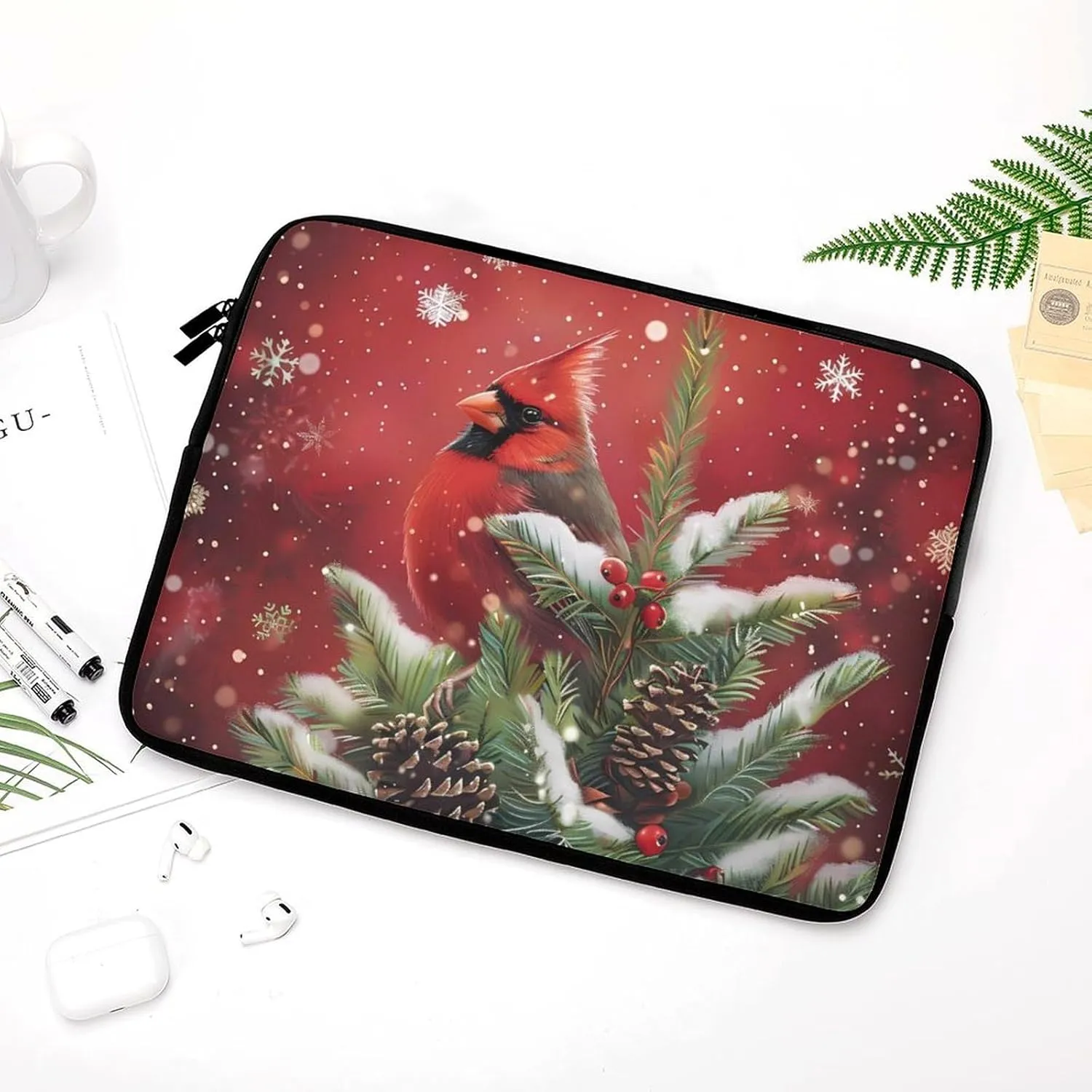 Red Birds Cardinal Laptop Sleeve Case Protective Computer Bag Carrying Briefcase for Men Women