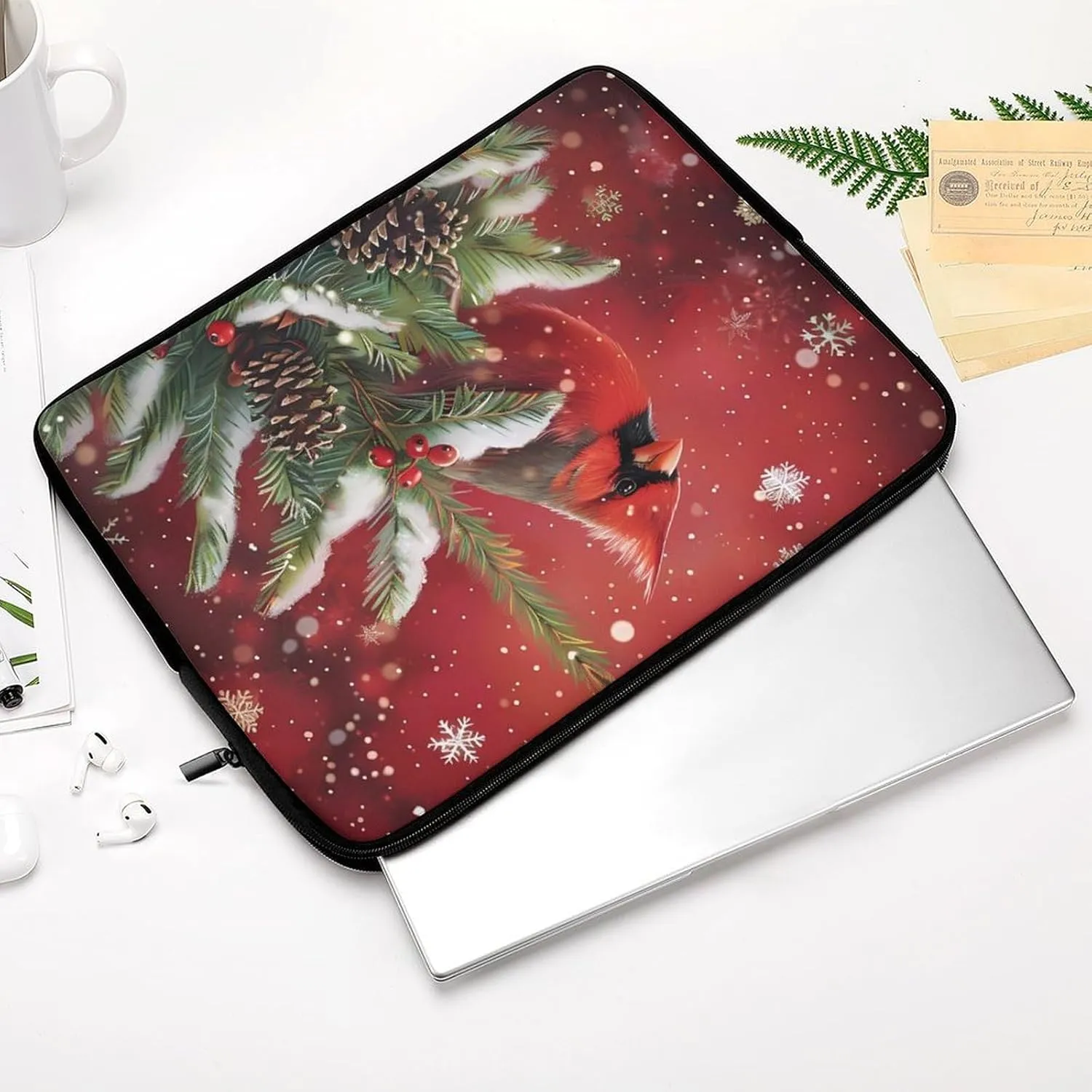 Red Birds Cardinal Laptop Sleeve Case Protective Computer Bag Carrying Briefcase for Men Women