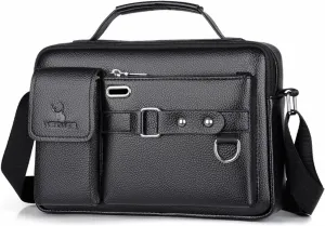 Retro Briefcase Men Messenger Bag PU Leather Handbag