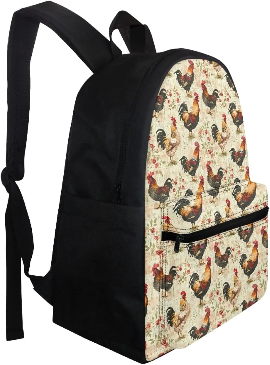 Rooster Travel Laptop Backpack for Teens Cool Elementary Bookbag Animal Print Kids Backpack Boys Middle School Durable Shoulder Backpack