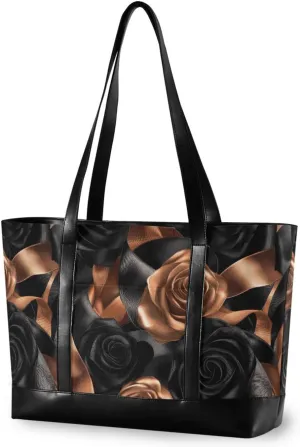 Rose Velvet Ribbon Caramel and Black professional computer bags for women with zipper tote bag for women work for ladies with office bolsos secret para mujeres