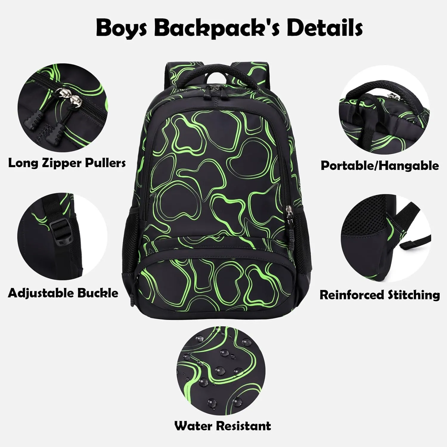 School Backpack for Girls, 3PCS Backpack Set with Lunch Box Pencil Case for Preschool Elementary High School Kids Teens