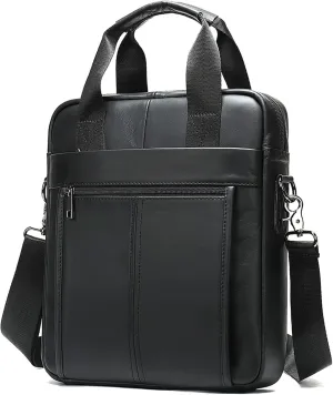 Shoulder Bag and Handbag,Leather Crossbody Shoulder Satchel Bag for Men Work Business Vintage Adjustable Straps (Color : Black, Size : 26 * 6 * 30.5cm)