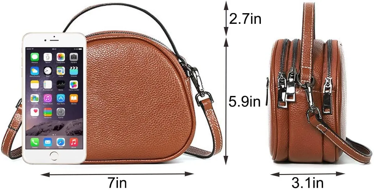 Shoulder Bags and Purses for Women Genuine Leather Top-Handle Satchel Fashion Round Handbag Retro Tote, Green