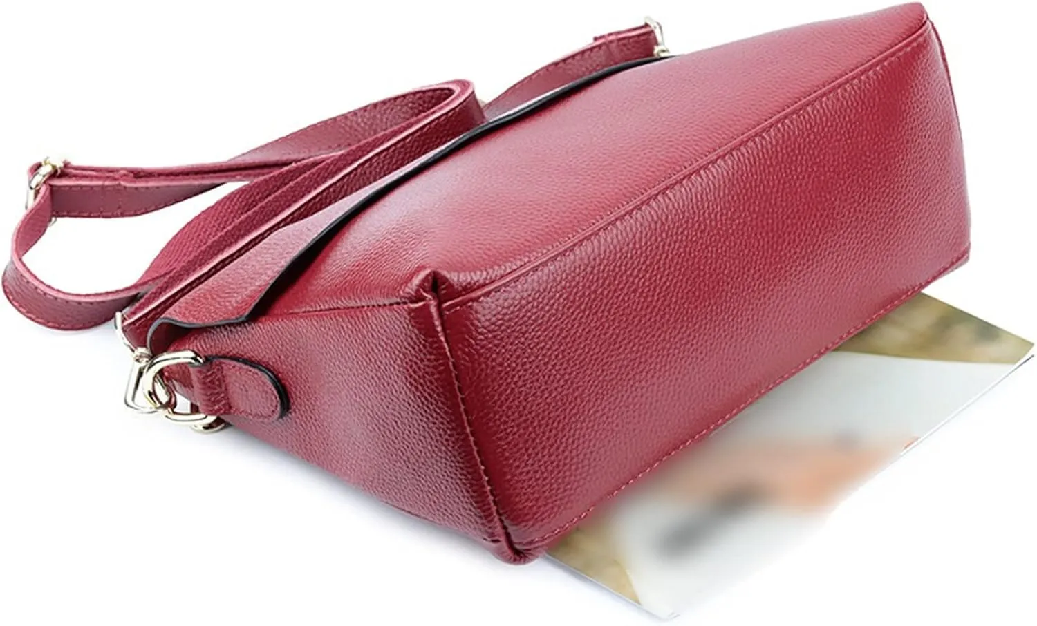 Shoulder Bags Genuine Leather Crossbody Bag for WomenBucket Small Ladies Hand Bags Leather Handbag Black Messenger Bag(Green)
