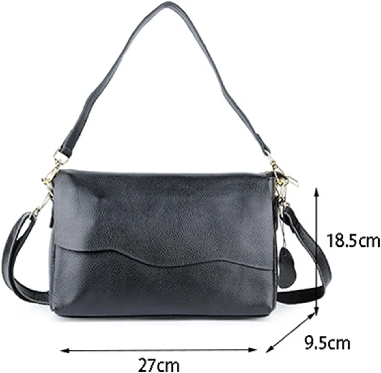 Shoulder Bags Genuine Leather Crossbody Bag for WomenBucket Small Ladies Hand Bags Leather Handbag Black Messenger Bag(Green)