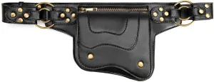 Shoulder Crossbody Bags Chest Bag Retro Rock Gothic Goth Steampunk Waist Bag Leather Motorcycle Waist Pack, One Color, One Size