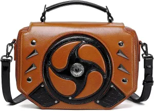 Single Shoulder Punk Bags Leather Motorcycle Bags Travel Outdoor Hunting Hiking Climbing Steampunk Clothing, One Color, One Size