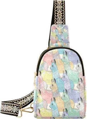 Small Sling Bag Waist Packs Leather Crossbody Packs Chest Bag Colorful for Women Travel Belt Purse