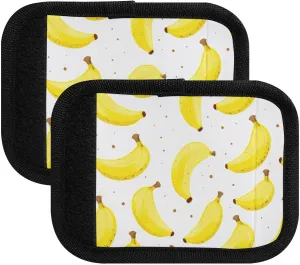 SPRIPORT Bananas 2 Pack Luggage Handle Wraps for Suitcase Identifier Luggage Makers Covers with ID Tag Luggage Bag Grip Protector Saddle for Flying Airplane Travel Shopping Bag Handbag Wallet