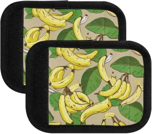 SPRIPORT Bananas Watercolor 2 Pack Luggage Handle Wraps for Suitcase Identifier Luggage Makers Covers with ID Tag Luggage Bag Grip Protector Saddle for Travel Flying Airplane Handbag Shopping Bag